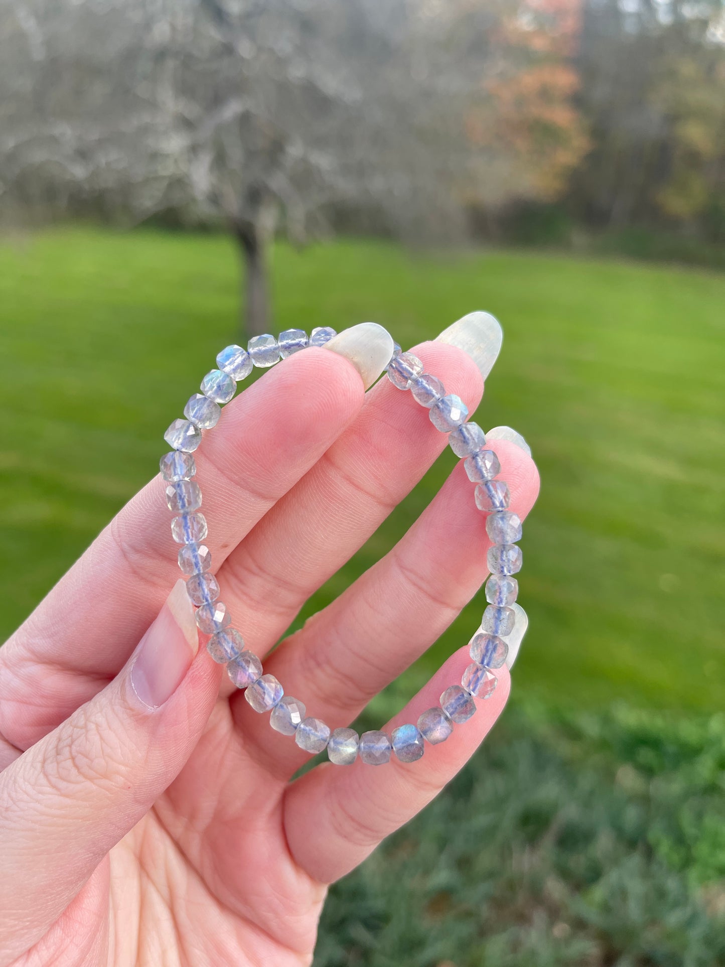 Faceted Labradorite Bracelet | Third Eye Chakra, Protection, Creativity