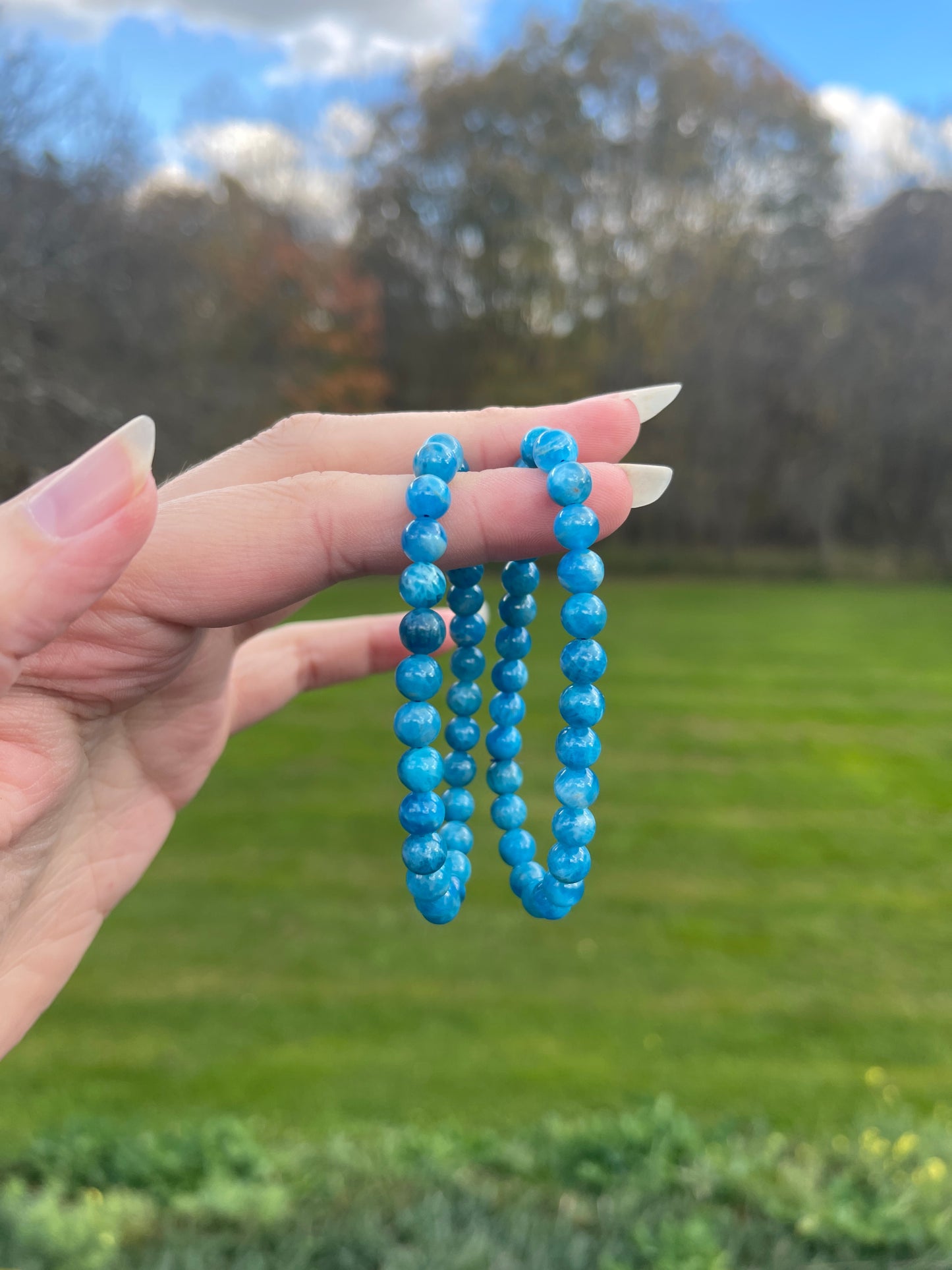 Blue Apatite Bracelet | Throat Chakra, Emotional Balance, Meditation