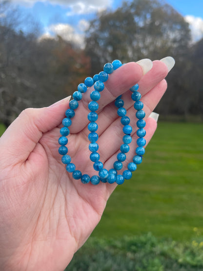 Blue Apatite Bracelet | Throat Chakra, Emotional Balance, Meditation