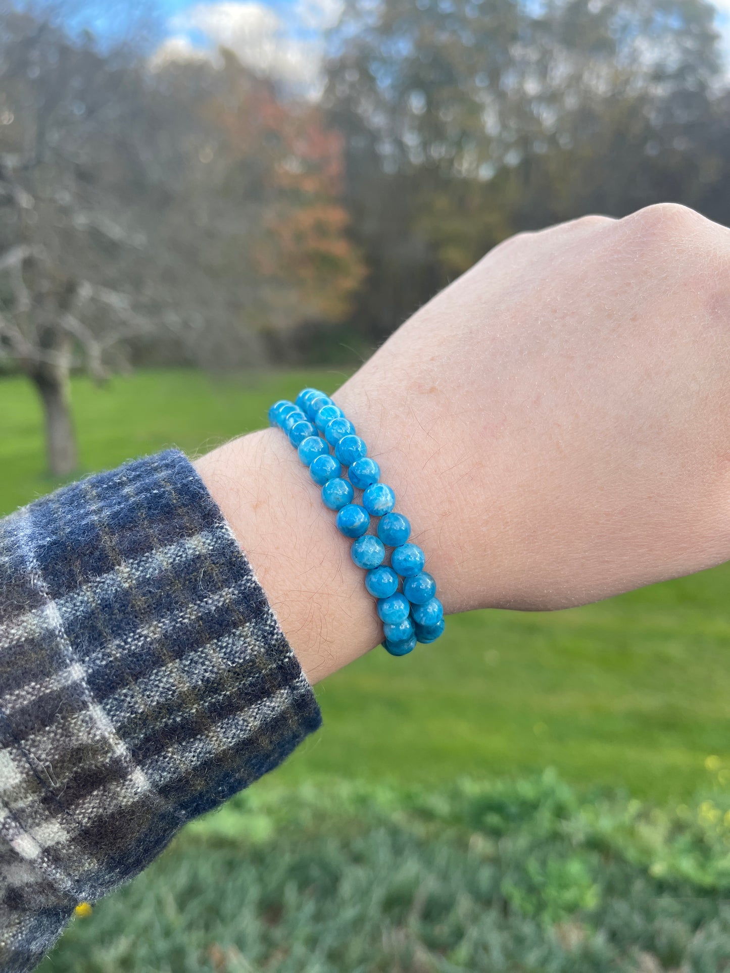 Blue Apatite Bracelet | Throat Chakra, Emotional Balance, Meditation