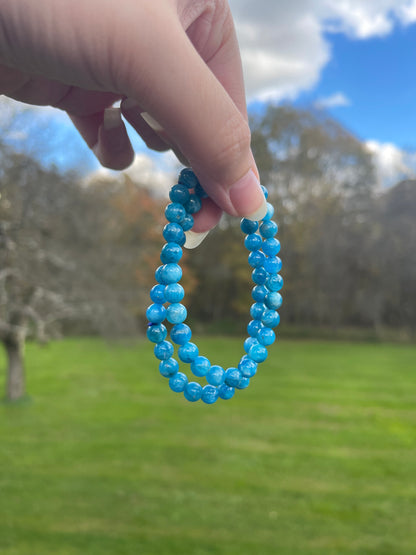 Blue Apatite Bracelet | Throat Chakra, Emotional Balance, Meditation