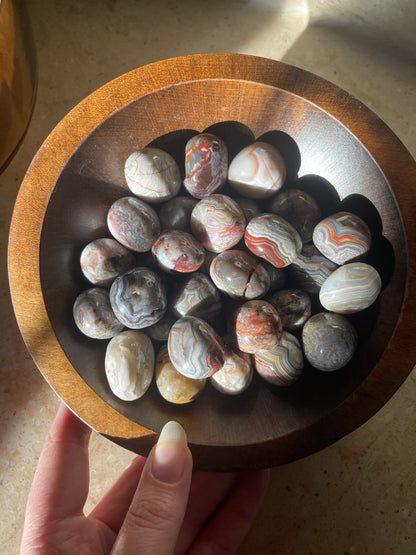 Mexican Lace Agate Tumbled Stone- Grounding & Energy Cleansing