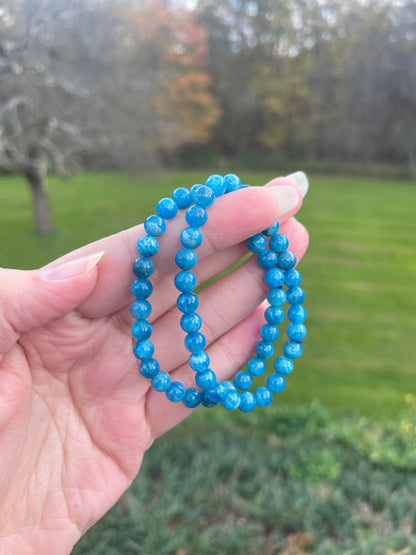 Blue Apatite Bracelet | Throat Chakra, Emotional Balance, Meditation