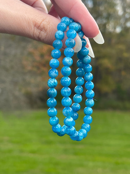 Blue Apatite Bracelet | Throat Chakra, Emotional Balance, Meditation